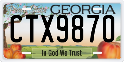 GA license plate CTX9870