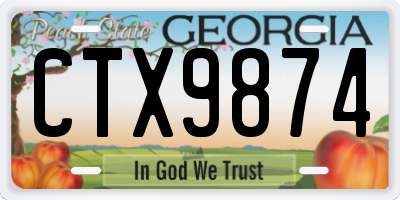 GA license plate CTX9874