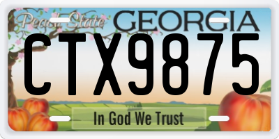 GA license plate CTX9875