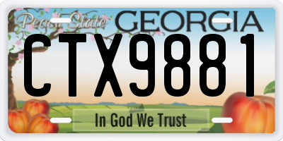 GA license plate CTX9881