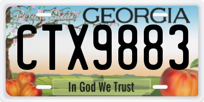 GA license plate CTX9883