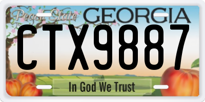 GA license plate CTX9887