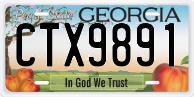 GA license plate CTX9891