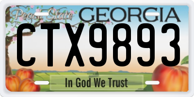 GA license plate CTX9893