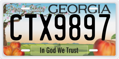 GA license plate CTX9897