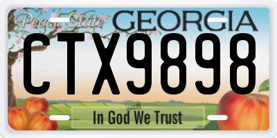 GA license plate CTX9898