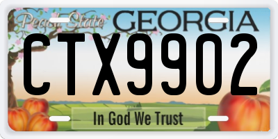 GA license plate CTX9902