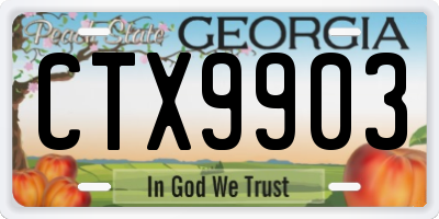 GA license plate CTX9903