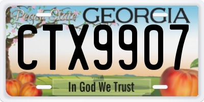 GA license plate CTX9907