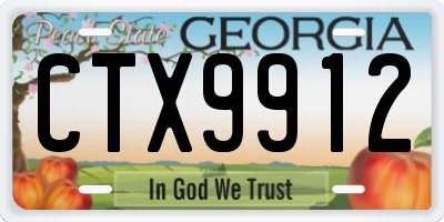 GA license plate CTX9912