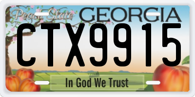 GA license plate CTX9915
