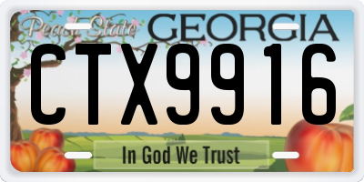 GA license plate CTX9916