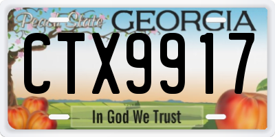 GA license plate CTX9917