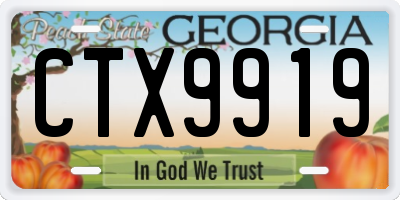 GA license plate CTX9919