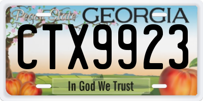 GA license plate CTX9923