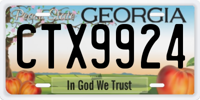GA license plate CTX9924