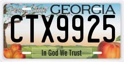 GA license plate CTX9925