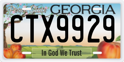 GA license plate CTX9929