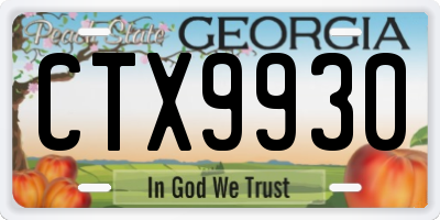 GA license plate CTX9930