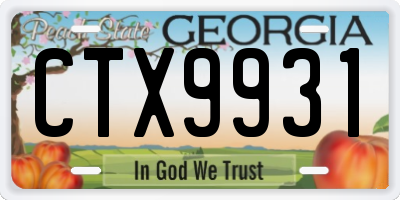 GA license plate CTX9931