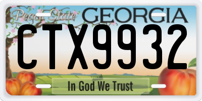 GA license plate CTX9932