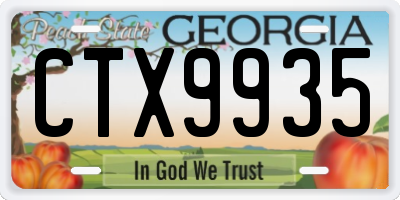 GA license plate CTX9935