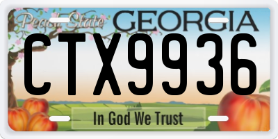 GA license plate CTX9936