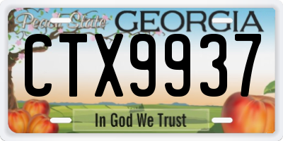 GA license plate CTX9937