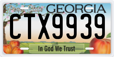 GA license plate CTX9939