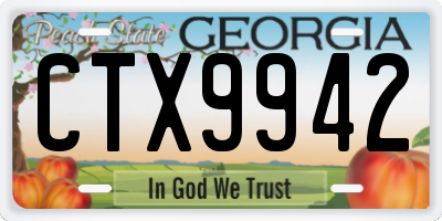 GA license plate CTX9942