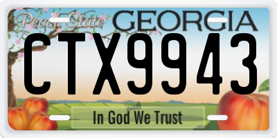GA license plate CTX9943