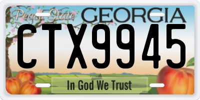 GA license plate CTX9945