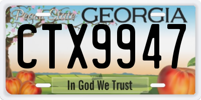 GA license plate CTX9947