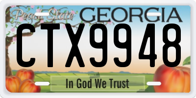 GA license plate CTX9948