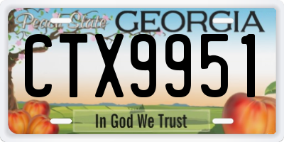 GA license plate CTX9951