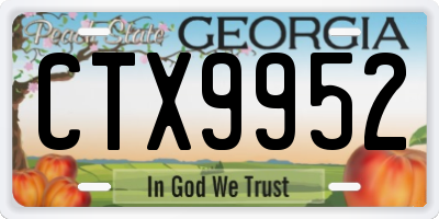 GA license plate CTX9952