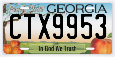 GA license plate CTX9953