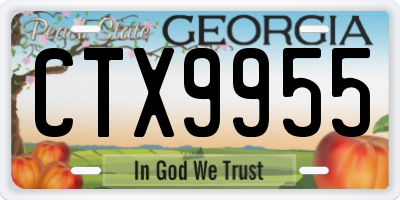 GA license plate CTX9955