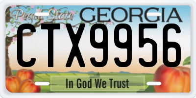 GA license plate CTX9956