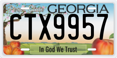 GA license plate CTX9957