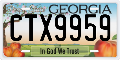 GA license plate CTX9959