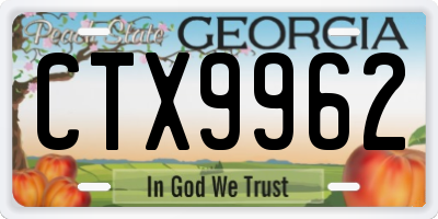 GA license plate CTX9962