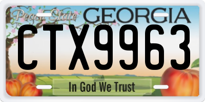 GA license plate CTX9963