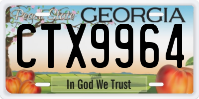 GA license plate CTX9964