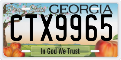 GA license plate CTX9965