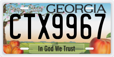 GA license plate CTX9967