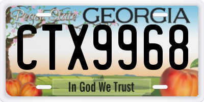 GA license plate CTX9968