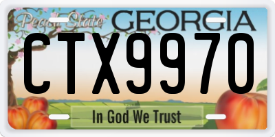 GA license plate CTX9970