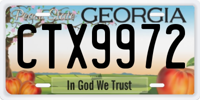 GA license plate CTX9972
