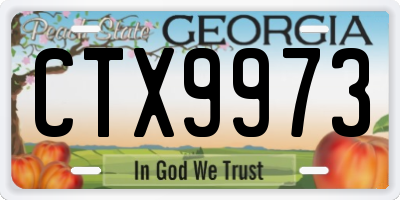 GA license plate CTX9973